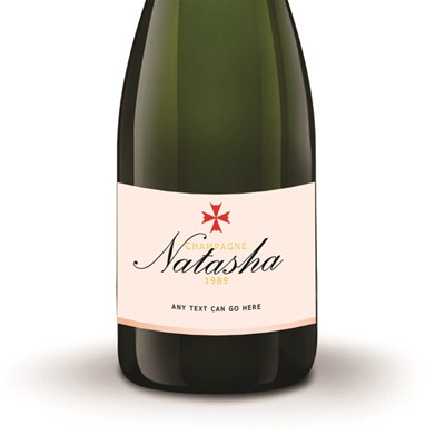 Personalised Champagne - Rose Label
